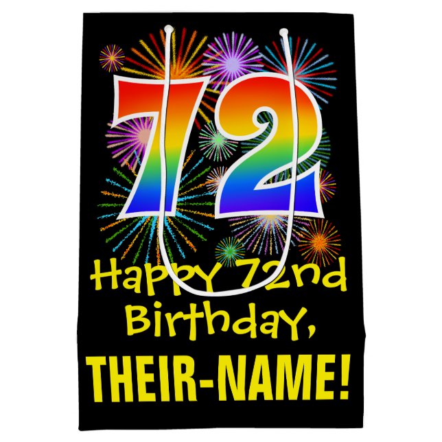 72:a födelsedagen: Roligt Fireworks Mönster + Rain (Baksidan)