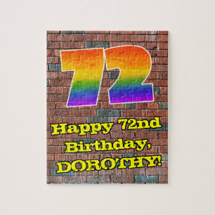 72:a födelsedagen: Roligt Graffiti-Inspired Rainbo Pussel
