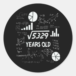 72-åriga Bday Math Teacher 72:a födelsedagsgåva Runt Klistermärke