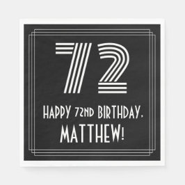 72-årsdag: Art Deco Inspirerad Look "72" + Namn Pappersservett