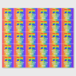 72-årsdag: Färgglatt, roligt regnbågsmönster # 72 Presentpapper