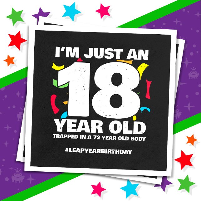 72-årsfest Fångad Skottår Dag 29 Februari Pappersservett (Skapare uppladdad)