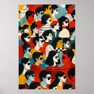 737 DagsHeroes i Urban Mosaic Poster