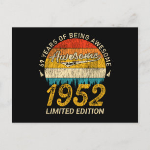73 År Gammal 1952 Retro Awesome 73-årspresent Vykort