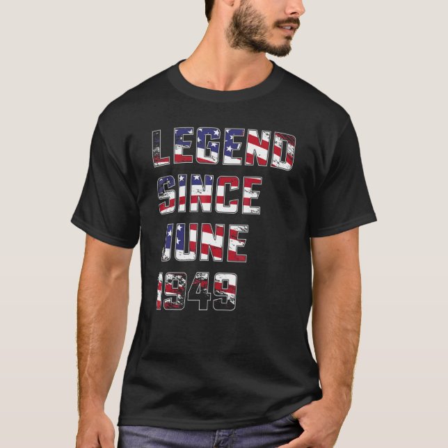 73 års ålder sedan juni 1949 73:e födelsedagen t shirt (Framsida)