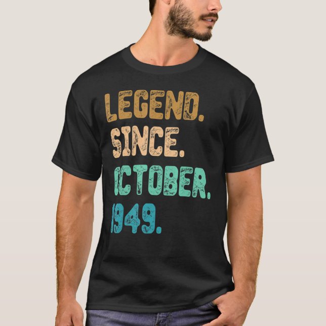 73 års ålder sedan oktober 1949 73:e födelsedag t shirt (Framsida)