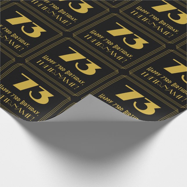 73-årsdag – Art Deco Inspirerad Utseende "73" & Na Presentpapper (Hörn)