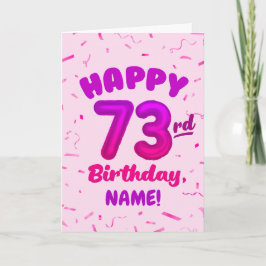 73-årsdag, Ballongnummer, Anpassningsbart Namn Kort