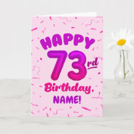73-årsdag, Ballongnummer, Anpassningsbart Namn Kort