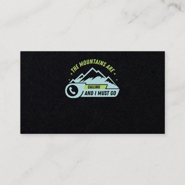 73.Att hysa bergen ringer och jag måste gå Visitkort (Framsida)