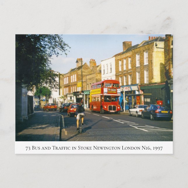 73 Buss på Church Street i eftermiddag Sol, 1997 Vykort (Framsida)