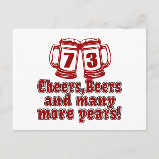 73 Cheers Beer Birthday Vykort