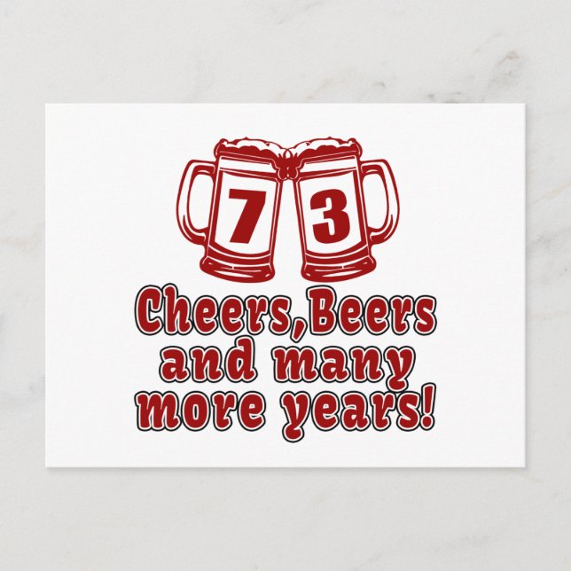 73 Cheers Beer Birthday Vykort (Framsida)
