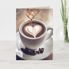 73:e årsjubileet kaffe med hjärta kort