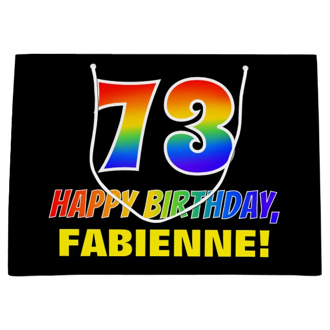 73:e födelsedag: fetstil, Roligt, enkel, regnbåge  (Framsidan)