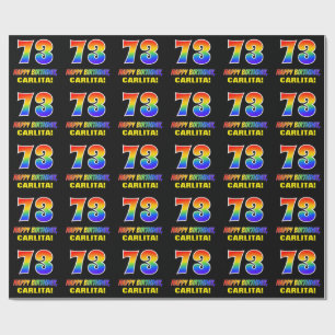 73:e födelsedag: fetstil, Roligt, enkel, regnbåge Presentpapper