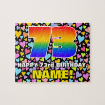 73:e födelsedag - Roligt, hjärtklappning + "73"