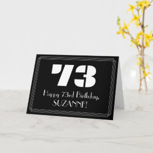 73:e födelsedagen: Art Deco Inspired Titta "73" & Kort