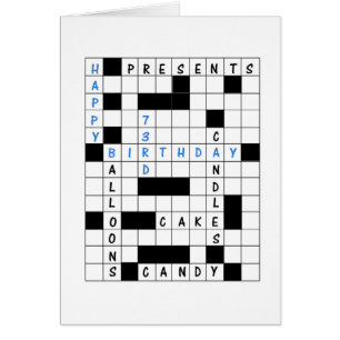 73:e födelsedagen, Crossword Puzzle Hälsningskort