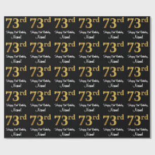 73:e födelsedagen: Elegant Luxurious Faux Guld Tit Presentpapper