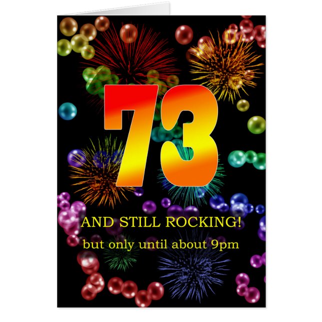 73:e födelsedagen fortfarande i raketläge hälsningskort (Framsidan)