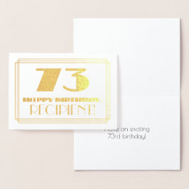 73:e födelsedagen; Namn + Art Deco Inspired (73) Folierat Kort