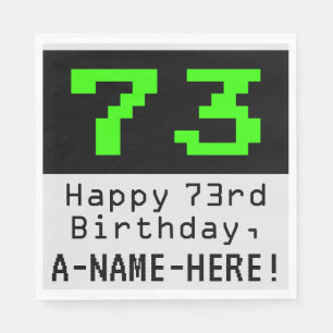73:e födelsedagen - Nerdy/Geeky Stil "73" och Namn Pappersservett