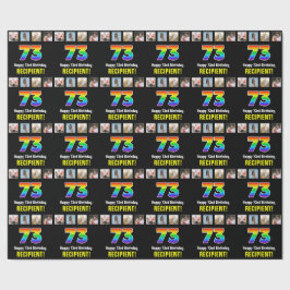 73:e födelsedagen: Regnbåge "73"; Anpassningsbar F Presentpapper