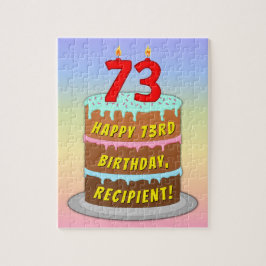 73:e födelsedagen: Roligt Cake and Candles + Anpas Pussel