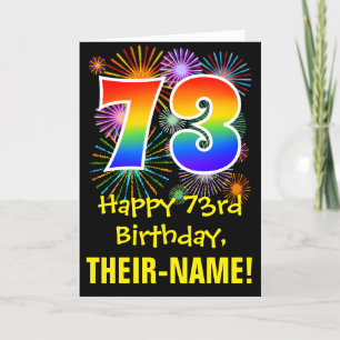 73:e födelsedagen: Roligt Fireworks Mönster + Rain Kort