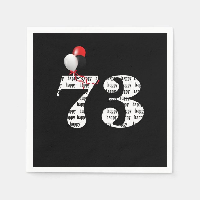 73:e Födelsedagsfestens ballonger Pappersservett (Framsidan)