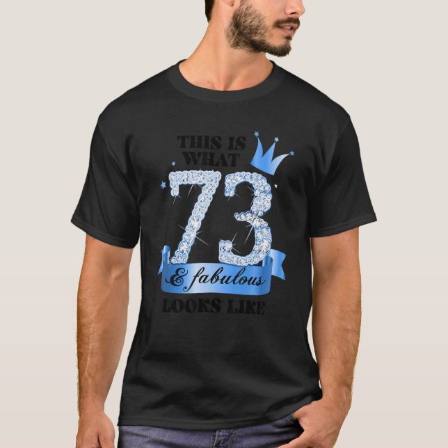 73 & Fabulous I Blue White Party Group Candid Phot T Shirt (Framsida)