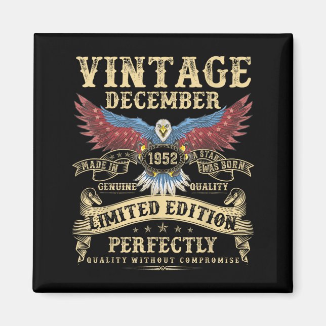 73rd Birthday December 1952 Men Funny 73 Years Old Magnet (Framsidan)