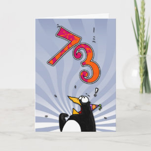 73rd födelsedag - pingvinöverrrakningkort kort