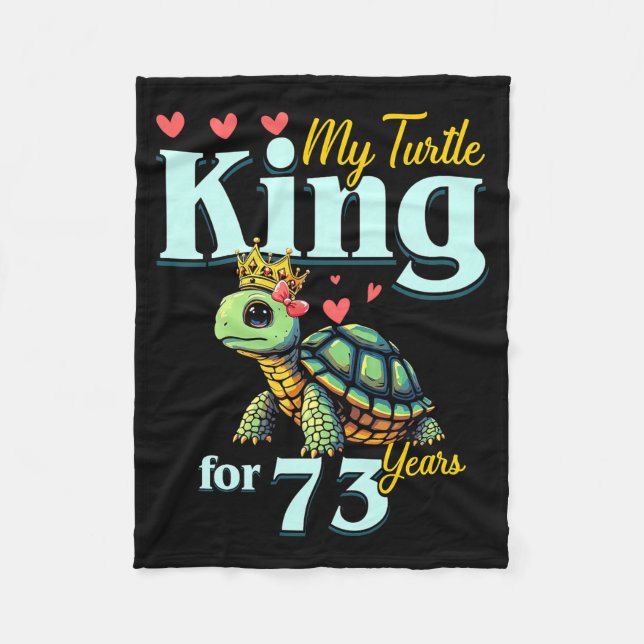 73rd Wedding Anniversary Couples My Turtle King Fo Fleecefilt (Framsidan)