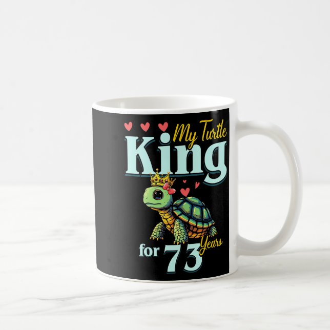 73rd Wedding Anniversary Couples My Turtle King Fo Kaffemugg (Höger)
