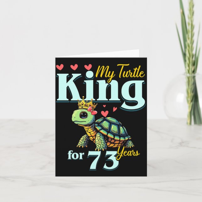 73rd Wedding Anniversary Couples My Turtle King Fo Kort (Framsida)