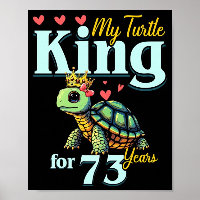 73rd Wedding Anniversary Couples My Turtle King Fo Poster (Framsidan)