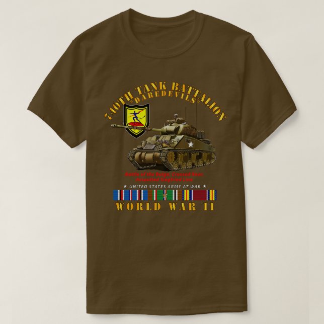 740:e Tanken-bataljon med Tank WWII EU SVC T Shirt (Design framsida)