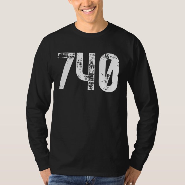 740 Områdeskod Newark OH Mobile Telefon Area Code T Shirt (Framsida)