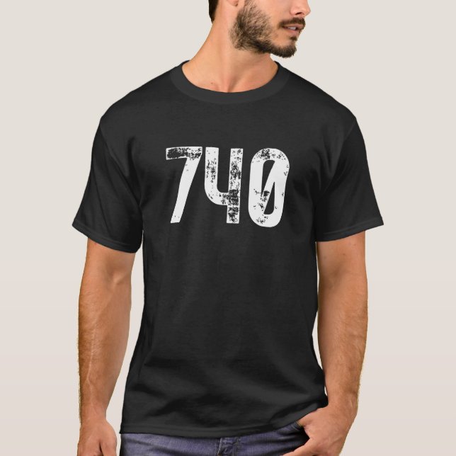 740 Områdeskod Newark OH Mobile Telefon Area Code T Shirt (Framsida)