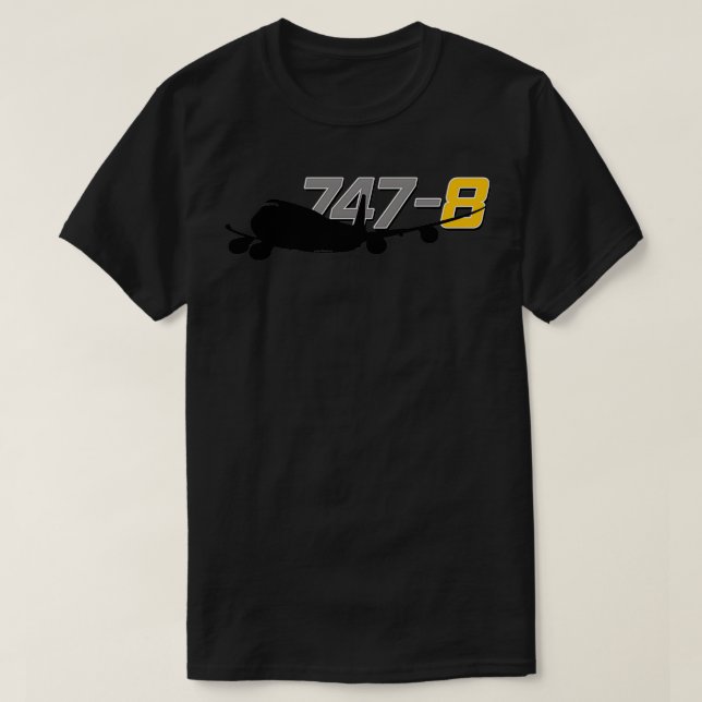 747 8 Jumbo Jet T Shirt (Design framsida)
