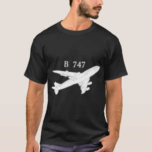 747 Flygplan Shirt Hand plockade Graphic TShirt Fl T