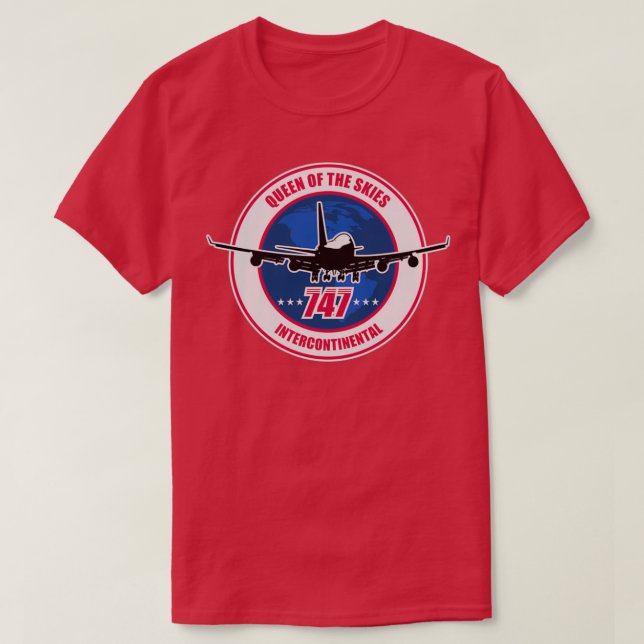 747 Jumbo Jet  T Shirt (Design framsida)