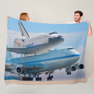 747 LUFTFARTYG MED RYMDFARTYG FLEECEFILT