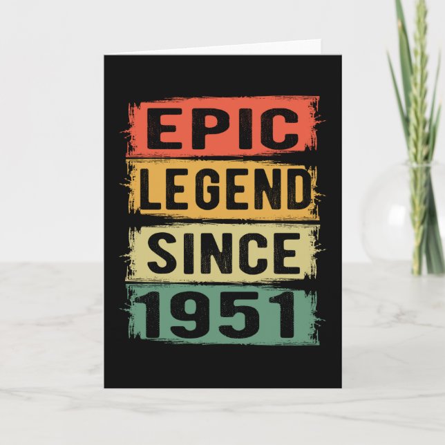 74 år gammal dag 1951 Epic legend 74:e födelsedage Kort (Framsida)