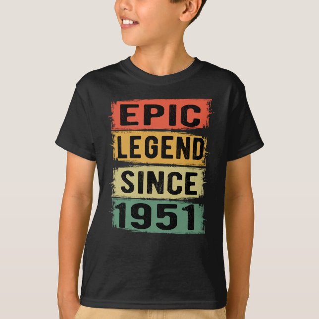 74 år gammal dag 1951 Epic legend 74:e födelsedage T Shirt (Framsida)