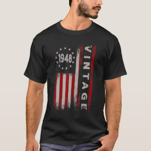 74-årig Vintage 1948 Amerikansk Flagga 74:e födels T Shirt
