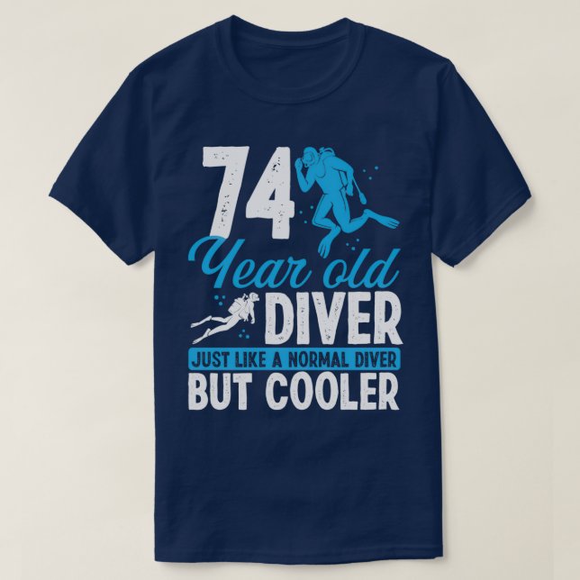 74 års Dyka Diver Snorkel 74 födelsedag T Shirt (Design framsida)