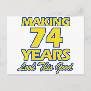 74 ÅRS GAMLA BIRTHDAY-FORMGIVNINGAR VYKORT